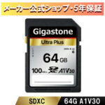 数量限定セール！【保証5年】Gigastone SDカード 64GB SDXC メモリーカード A1 V30 UHS-I U3 クラス10 ビデオカメラsdカード 超高速 100MB/s 4K Ultra HD 撮影 デジカメ sdカード 一眼レフカメラ デジタルカメラ 4kビデオカメラ アクションカメラ ギガストーン