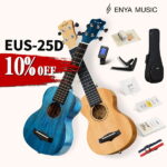 【スーパーSale 10％OFF 3/4 20:00〜3/11 01:59】ソプラノ ウクレレ 初心者セット Enya EUS-25D エンヤ ウクレレ 入門 セットマホガニー単板 美木目 付属品：ケース チューナー ピック 替え弦 ストラップ