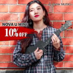 【スーパーSale 10％OFF 3/4 20:00〜3/11 01:59】Enya Nova U Mini BK エンヤ ウクレレ ソプラノサイズ 初心者 セット 入門 セット カーボン一体成型 可愛い 全天候型 うくれれ 付属品：本体ケース、ストラップ、カポ 、スペア弦