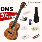 【スーパーSale 20％OFF 3/4 20:00〜3/11 01:59】Enya OMS 04 コンサートウクレレ・KOA・初心者向け・ケース・チューナー・カポ・ストラップ等付属・検品後発送で安心