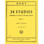 【ヴァイオリン教本】クロイツェルとローデのエチュードのための24の準備練習（ガラミアン校訂）/24 Studies op. 37 Preparatory to Kreutzer and Rode Studies